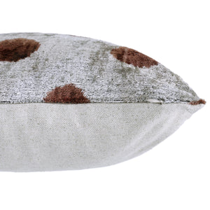 he Platinum & Rust Modernist Dot Silk Velvet Pillow 20" x 20"