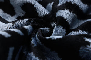 Luxury Blue Black Silk Velvet Throw Pillow 16x16