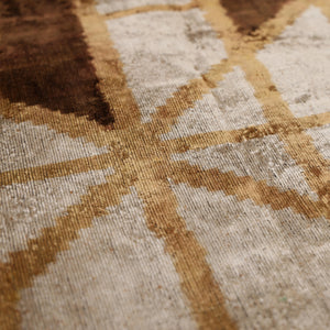 The Artisan Geometric Silk Velvet Pillow - Bronze & Gold 20x20 in