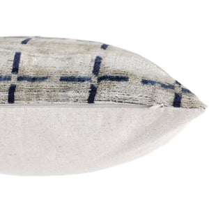 Handwoven Silk Velvet Grid Pillow 20x20 Inch | Organic Modern Luxury Accent Cushion