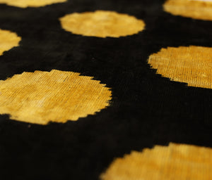 Luxury Black & Gold Silk Velvet Pillow 20x20 Inch | Handmade