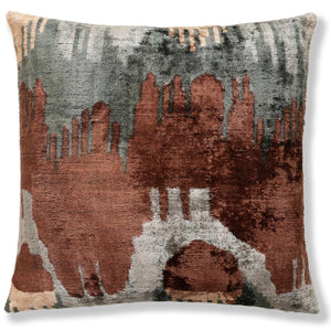 Handmade Organic Silk Velvet Pillow 20x20 | Earthy Modern Design