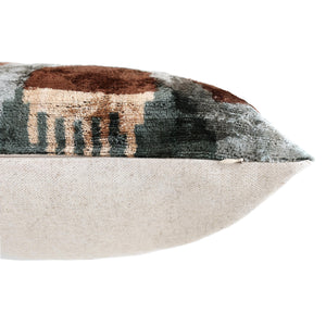 Handmade Organic Silk Velvet Pillow 20x20 | Earthy Modern Design