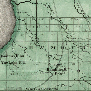Vintage Map of Erie County, New York 1839