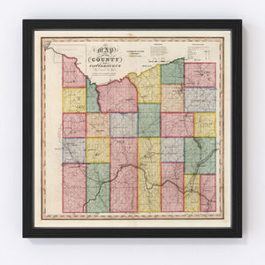 Vintage Map of Cattaraugus County, New York 1839