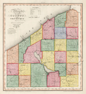 Vintage Map of Chautauqua County, New York 1840