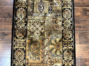 Indian Runner Rug 3x14, Panel Design, Oriental Carpet for Hallway