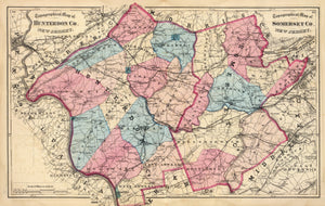 Vintage Map of Hunterdon County, New Jersey 1872
