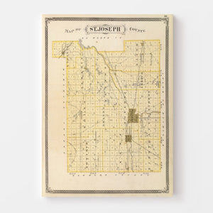 Vintage Map of St. Joseph County, Indiana 1876