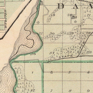 Vintage Map of Starke County, Indiana 1876