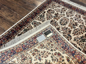 Karastan Rug 4x6, Karastan Ivory Sarouk #760 Wool Carpet, Vintage Original Collection 700 Series Discontinued, Floral Oriental Rug