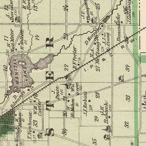 Vintage Map of Fulton County, Indiana 1876