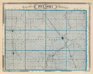 Vintage Map of Pulaski County, Indiana 1876