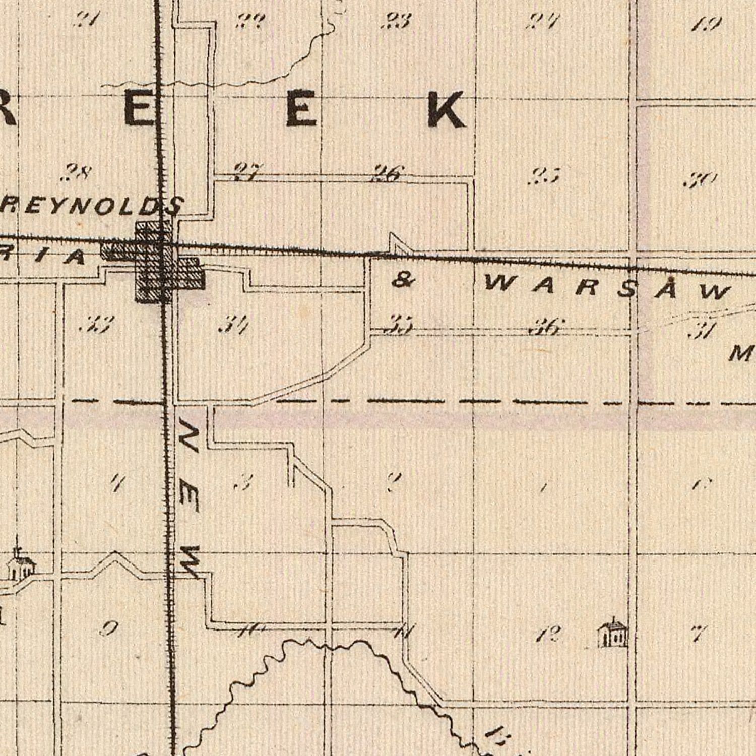 Vintage Map of White County, Indiana 1876