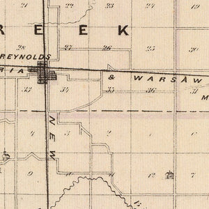 Vintage Map of White County, Indiana 1876