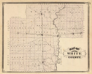 Vintage Map of White County, Indiana 1876