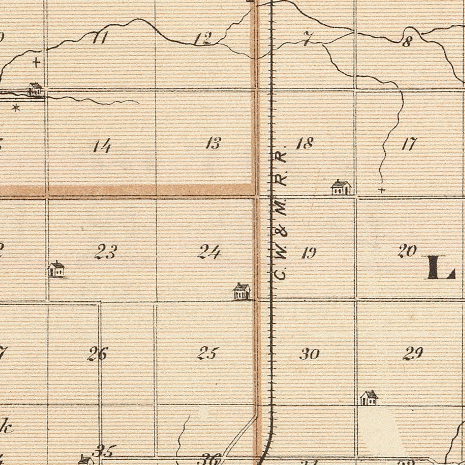 Vintage Map of Wabash County, Indiana 1876