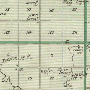 Vintage Map of Wells County, Indiana 1876