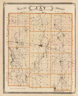 Vintage Map of Jay County, Indiana 1876