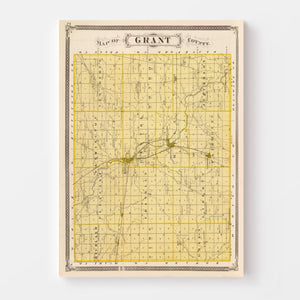 Vintage Map of Grant County, Indiana 1876