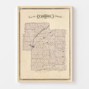 Vintage Map of Carroll County, Indiana 1876