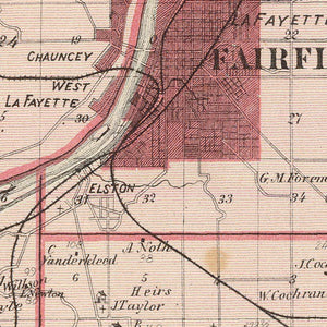 Vintage Map of Tippecanoe County, Indiana 1876