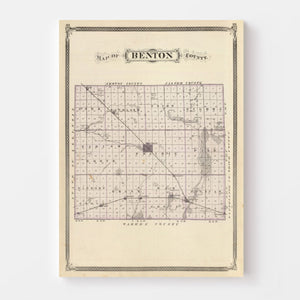 Vintage Map of Benton County, Indiana 1876