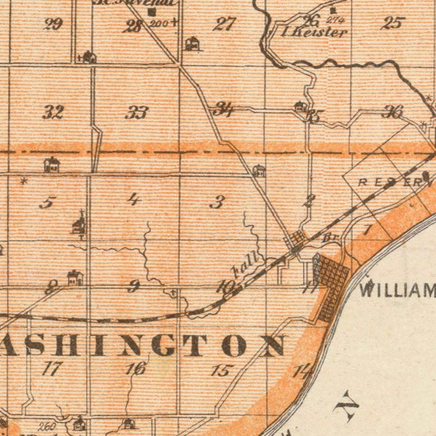 Vintage Map of Warren County, Indiana 1876