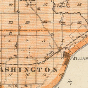 Vintage Map of Warren County, Indiana 1876