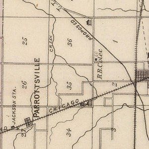 Vintage Map of Tipton County, Indiana 1876