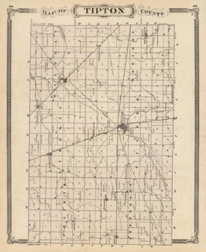 Vintage Map of Tipton County, Indiana 1876