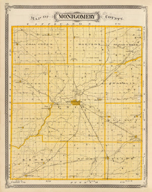 Vintage Map of Montgomery County, Indiana 1876