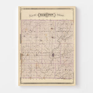 Vintage Map of Hamilton County, Indiana 1876