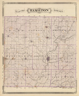 Vintage Map of Hamilton County, Indiana 1876
