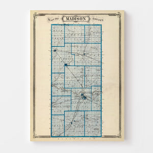 Vintage Map of Madison County, Indiana 1876