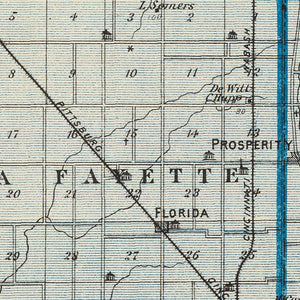 Vintage Map of Madison County, Indiana 1876