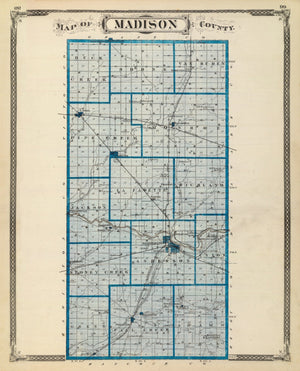 Vintage Map of Madison County, Indiana 1876