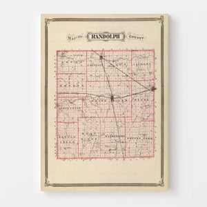 Vintage Map of Randolph County, Indiana 1876