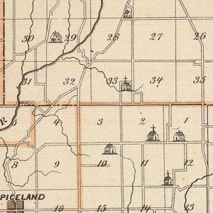 Vintage Map of Henry County, Indiana 1876
