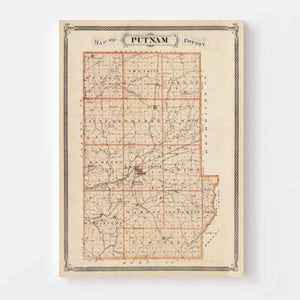 Vintage Map of Putnam County, Indiana 1876