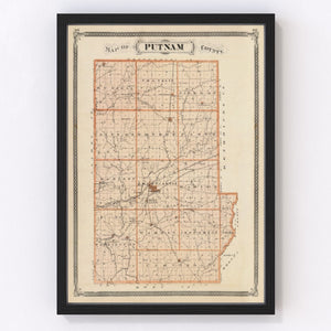 Vintage Map of Putnam County, Indiana 1876