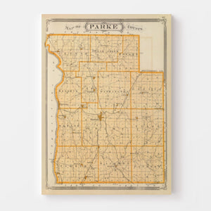 Vintage Map of Parke County, Indiana 1876