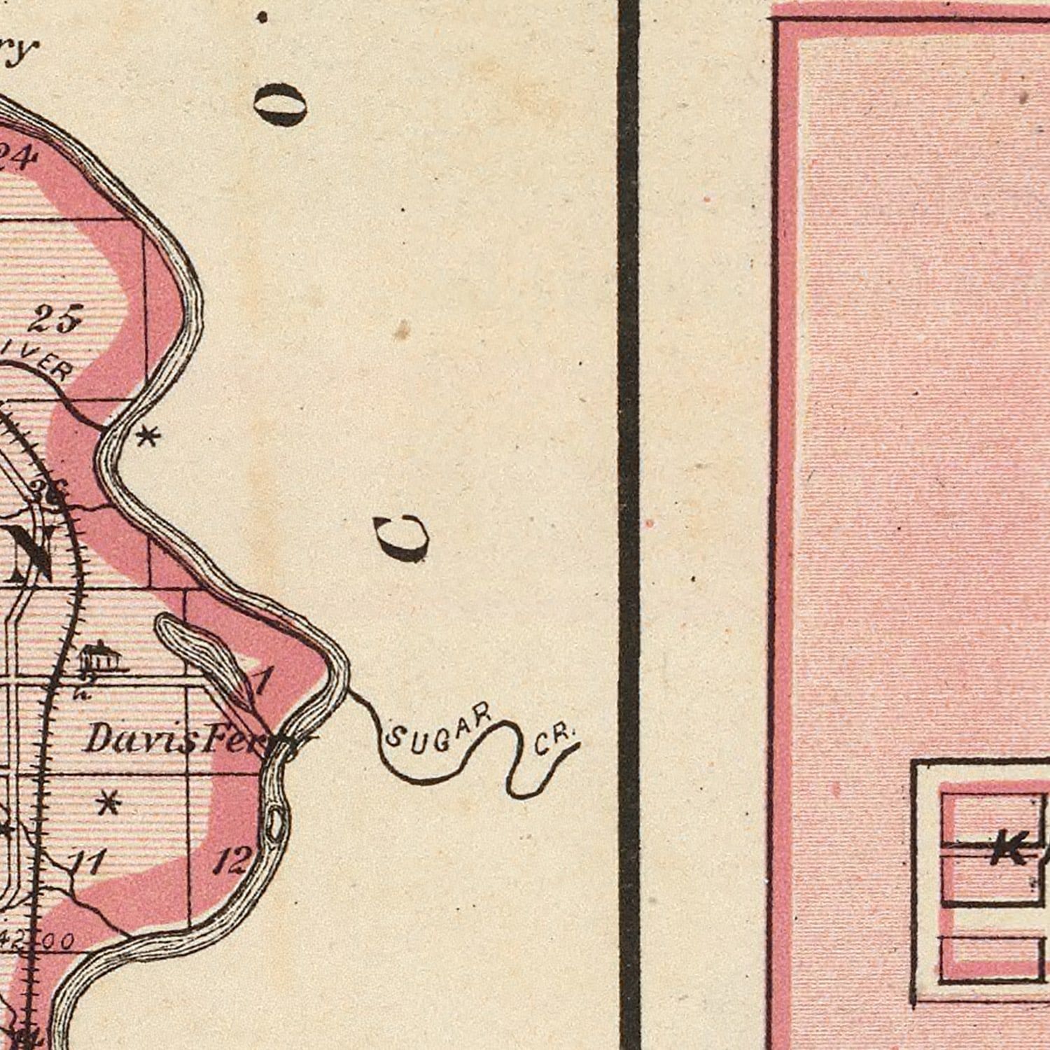 Vintage Map of Vermillion County, Indiana 1876