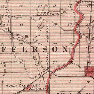 Vintage Map of Morgan County, Indiana 1876