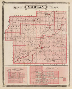 Vintage Map of Morgan County, Indiana 1876