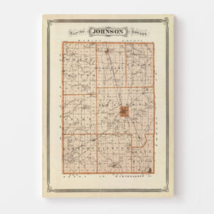 Vintage Map of Johnson County, Indiana 1876