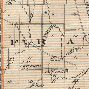 Vintage Map of Johnson County, Indiana 1876