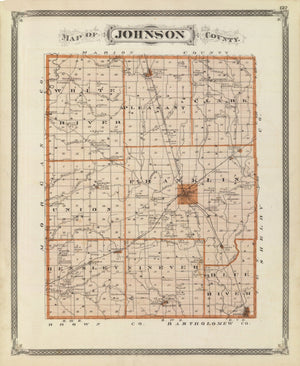 Vintage Map of Johnson County, Indiana 1876