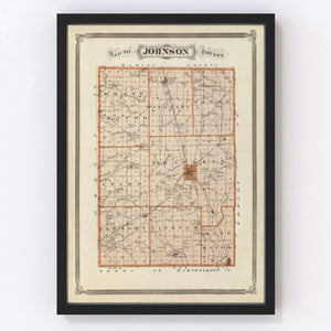 Vintage Map of Johnson County, Indiana 1876