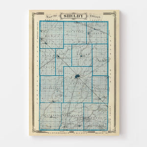 Vintage Map of Shelby County, Indiana 1876